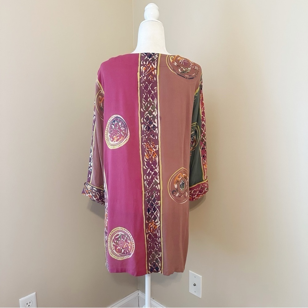Soft Surroundings Batik One Button Topper Kimono Cardigan - Small - Picture 3 of 12